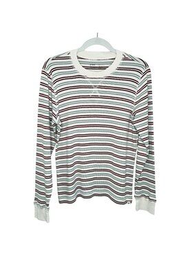 Pact Organic Cotton Striped Long Sleeve Crew Neck Thermal, S